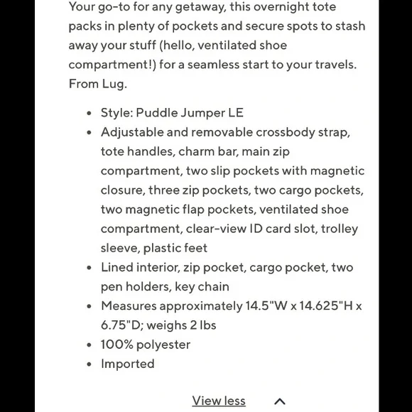 NEW Lug Life Puddle Jumper LE Convertible Bag in Butterfly Grey - Picture 8 of 8